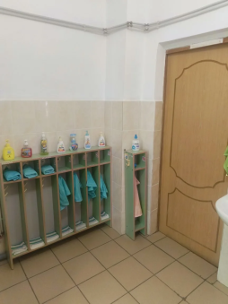 Туалетная комната - умывальная зона (полотенца)